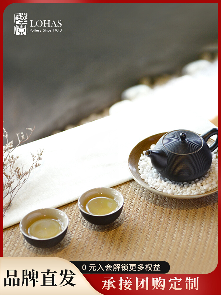 lubao ceramic teapot single kung fu tea set suit one pot two cups zen rhyme silent style tea set gift box