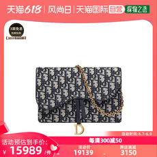 Сумка 欧洲直邮dior/迪奥新款saddle女士蓝色刺绣帆布单肩马鞍信封包 DIOR/Saddle