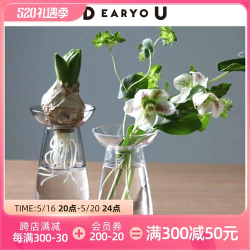 Deryou Japan Kinto Vase Glass Transparent Aquacao цветочный композиция Zen Tulip Container Гостиная
