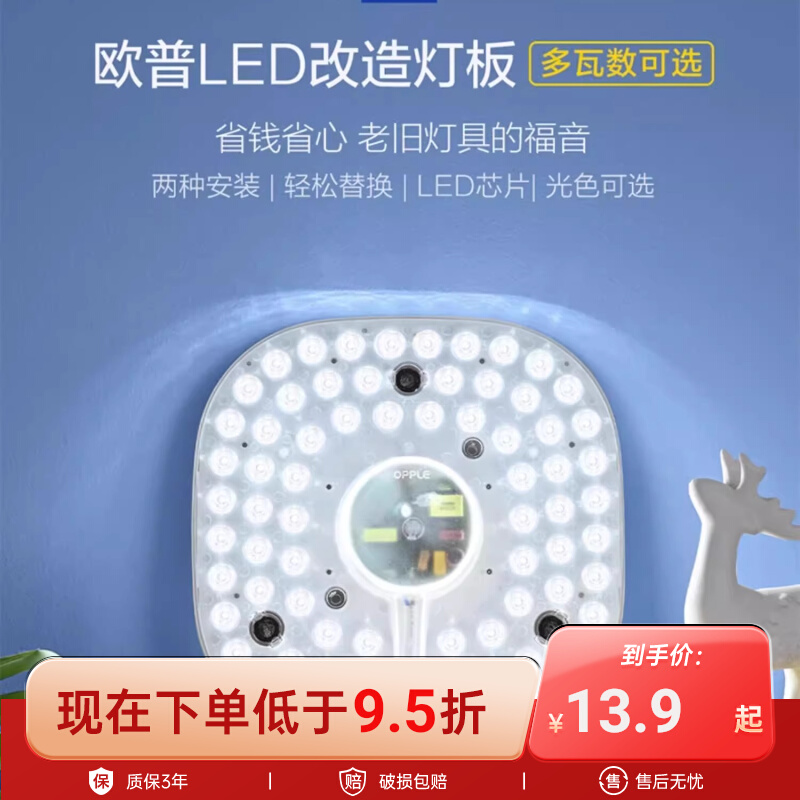 Op Lighting светодиодная панель потолочного светильника трансформируется в круглую плату светильника, энергосберегающую лампу с сердечником, светодиодную лампу с фитилем Изображение 1