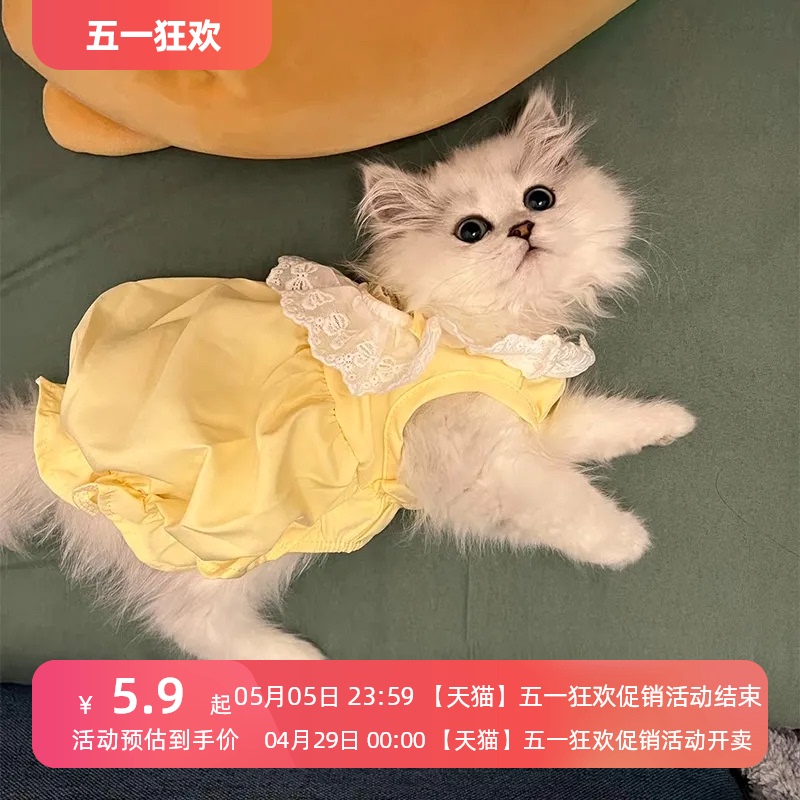 Одежда для кошек прохладная летом платье принцессы от волос