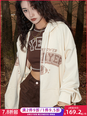 taobao agent YEP Retro hoody, autumn sweatshirt, jacket, brand cardigan with zipper, American style, 2023 collection