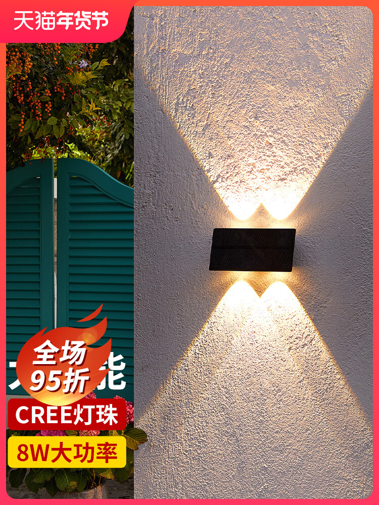 Đèn năng lượng mặt trời Pancolor đèn sân vườn ngoài trời biệt thự sân vườn không thấm nước ánh sáng trang trí tường ngoài trời đèn tường dạ quang đèn led pha năng lượng mặt trời den pha nang luong mat troi