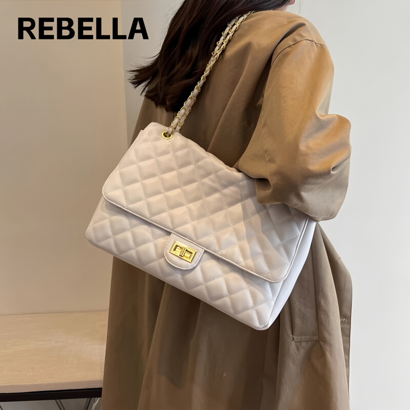 大容量包包女斜跨包2025新款菱格链条单肩女包时尚女士百搭通勤包