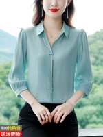 Шифоновая летняя модная летняя одежда для матери, рубашка, топ, в западном стиле, коллекция 2023
