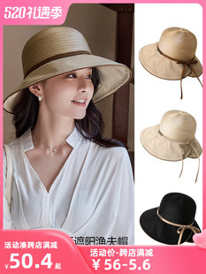 日焼け防止帽子女性の夏 2024 新しい太陽の帽子抗 UV 太陽の帽子大きなつばビーチ帽子旅行漁師の帽子