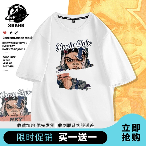 Японская мультяшная футболка с коротким рукавом для влюбленных, большой размер