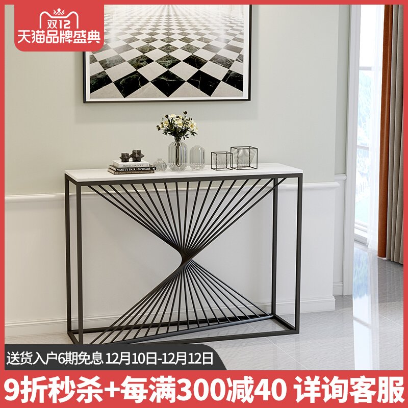 Simple modern porch table corridor shelf marble table table case Nordic light luxury living room porch table partition