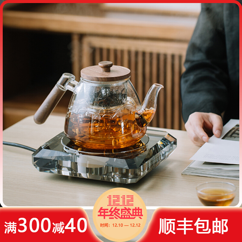 New crystal remote control electric ceramic stove high-end silent kettle glass tea making special tea making utensils household set