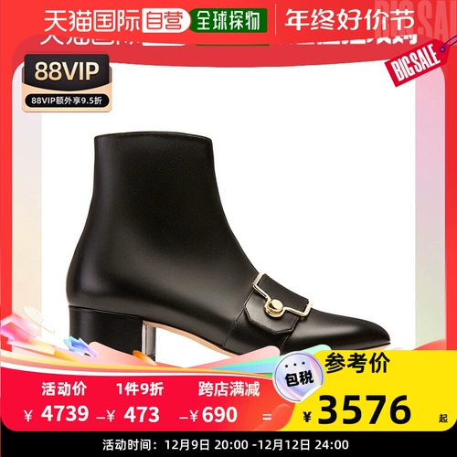 Bally, черные кожаные металлические модные высокие короткие сапоги, Гонконг