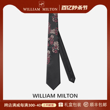WILLIAM MILTON Embroidered Tie with Colorful Flowers