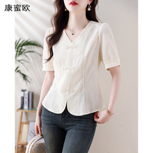 Shipping Insurance New Chinese Short sleeved Shirt Women's Summer