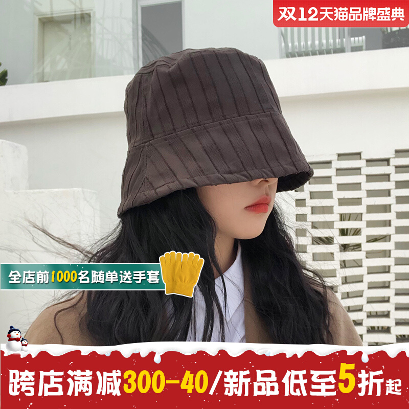 Ai Jia Wei ins wind Korean version of retro all-match fisherman hat female Japanese spring and summer sunshade bucket hat showing face small basin hat