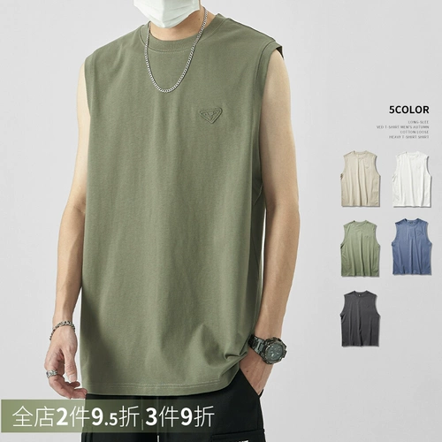 Хлопковая баскетбольная футболка без рукавов, спортивный жилет для спортзала, популярно в интернете, в американском стиле