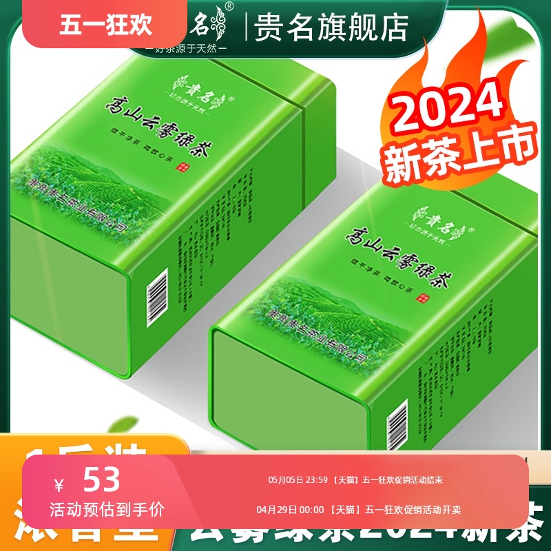 浓香型高山云雾绿茶2024新茶500g