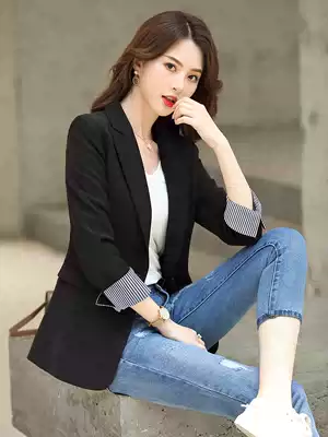 Net red small blazer jacket women's coat Korean version 2021 new spring and autumn fashion casual black suit set temperament