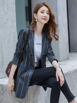 Blazer women's 2021 early Spring and Autumn new fashion Korean version of the long casual foreign style joyward style versatile small suit jacket
