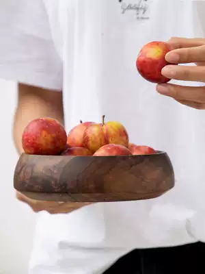 ins Wind strange girl push handmade black walnut solid wood bowl high-value Wood baby non-staple food wooden bowl